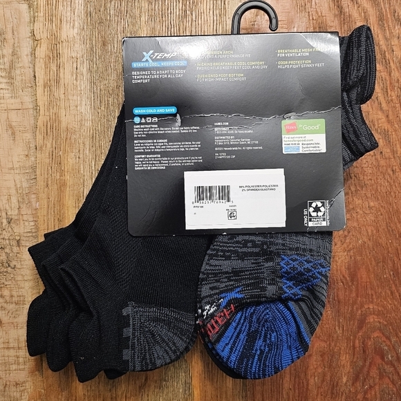 Hanes Premium Performance Socks Sz 6-12 Low Cut Heel Shiel - Picture 3 of 4